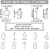 100pcs Sliver Number 0~9 Charms Alloy Number Pendants Brooch   Women