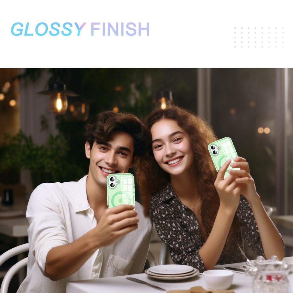 Чехол для iPhone 17, совместимый с MagSafe, прозрачная накладка для телефона из ПК+ТПУ с защитной пленкой для экрана из ПЭТ