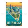 Pittsburgh Pennsylvania Metal Sign Poster Create Iron  Party Painting Plaques Tin Sign Poster