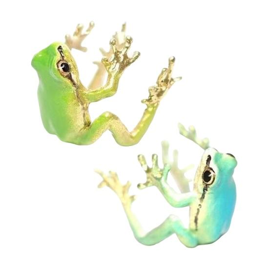Yousheng 1 пара сережек-клипс в виде древесной лягушки, реалистичная форма животного, гальванизированная полированная, ани-слип, не прокалываемый сплав, серьги для вечеринок, мероприятий, повседневной носки