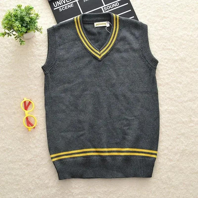 Костюм для косплея Cy Школа магии Хаффлпафф Когтевран Слизерин Волшебник Свитер с V-образным вырезом Униформа Полосатый Хлопок Без рукавов Вязаный