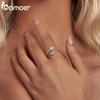 BAMOER, стерлинговое серебро 925 пробы, счастливая рука Фатимы, открывающееся кольцо, Радуга, лунный камень, слеза, штабелируемые кольца, вечерние ювелирные изделия, подарок