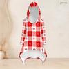 Women Plus Size Two Piece Set Hooded Long Sleeve Plaid Printed High Low Top And Fitted Pants
