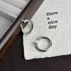 Simple and fashionable high-end plain ring earrings, niche design light luxury earrings, Hong Kong style circle commuter temperament earrings