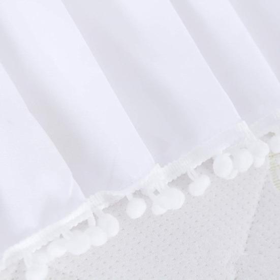 Плюшевая юбка для кроватки с рюшами и шариками, регулируемое эластичное постельное белье для малышей, юбка для кроватки с рюшами, покрывало на кровать для маленьких мальчиков и девочек