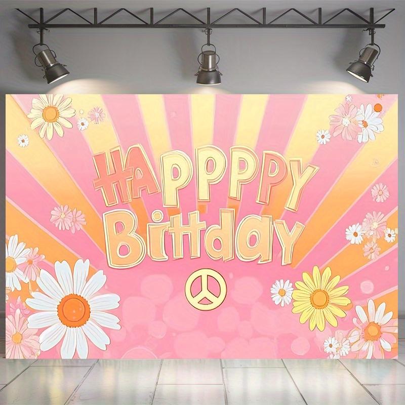 Party Backdrop Retro Hippie Bohemian Floral Retro Peace Hippie Bohemian Signs Designs Dorm Photo Booth Decor Birthday Party Decor