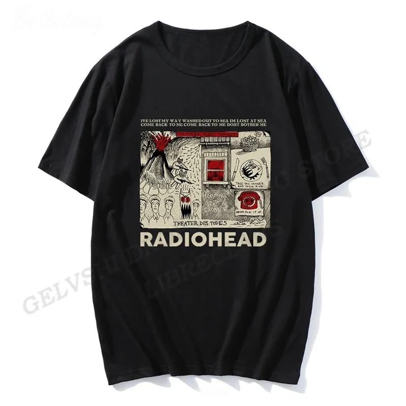 Мужская футболка Radiohead Винтажные Классические Футболки Тур по Северной Америке Рок Мальчик женская футболка Camisetas Hombre Хип-хоп Уличный повседневный Топ