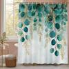 Занавеска для душа с листьями эвкалипта, Декоративная занавеска для душа для ванной комнаты, Водонепроницаемая занавеска для душа с крючками