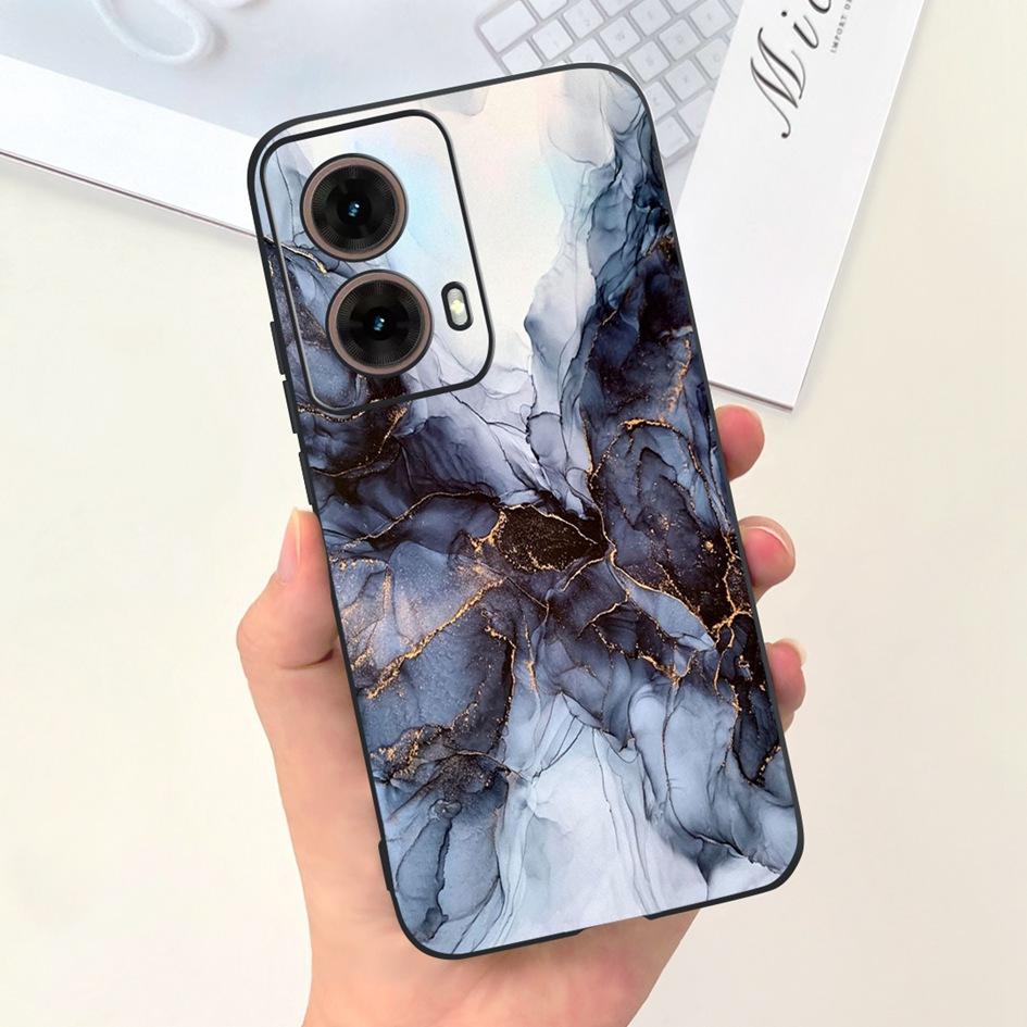 Чехол для Motorola Moto G85 5G 2024 Модный Цветочный Мраморный Мягкий Силикон Защита Камеры Чехол для Телефона Для Moto G85 XT2427-3 Coque