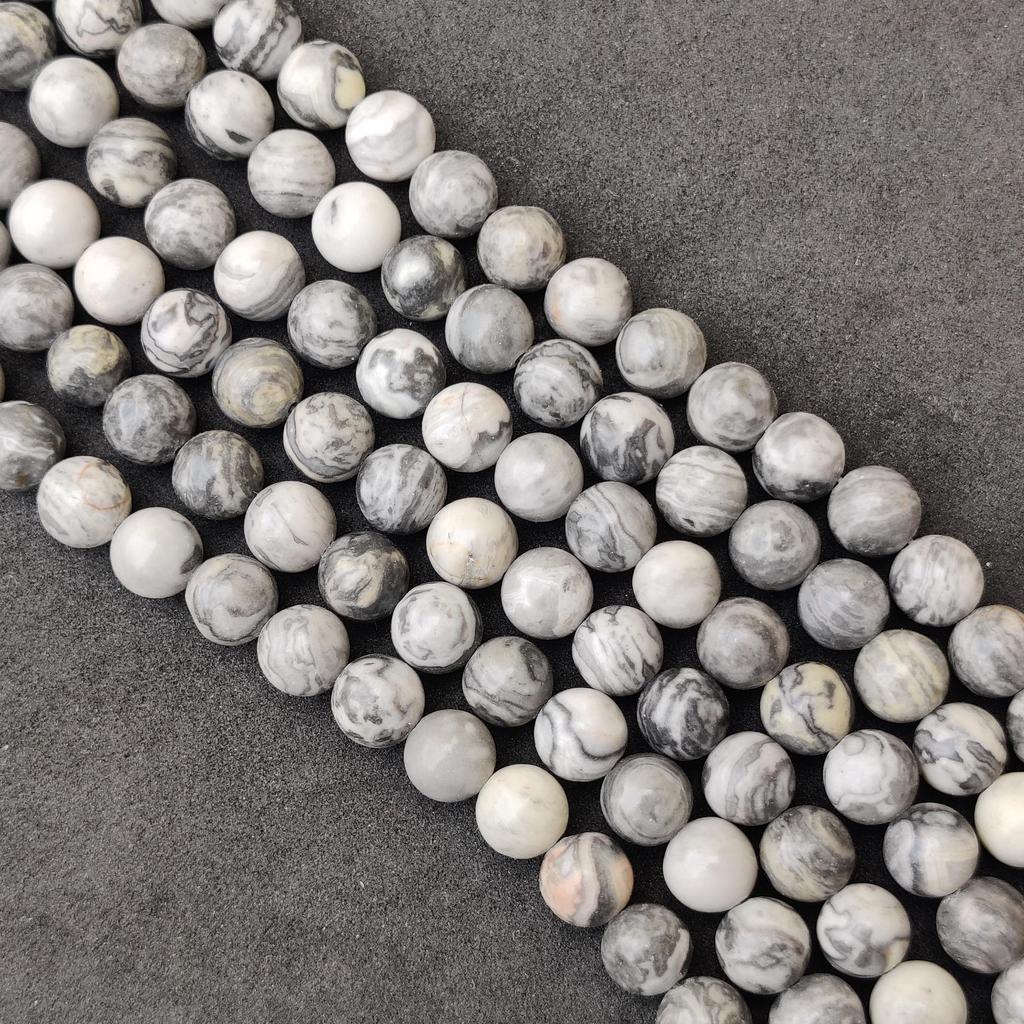 Удивительные бусины из матовой серой яшмы из натурального драгоценного камня, свободные бусины из драгоценных камней, гладкие круглые бусины диаметром 6, 8 и 10 мм.