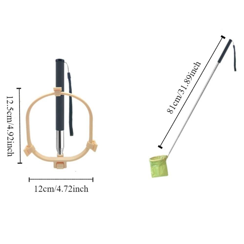Extendable Handle Pet Poop Scooper Foldable Cat Cleaning Tool Dog Waste Picker Outdoor
