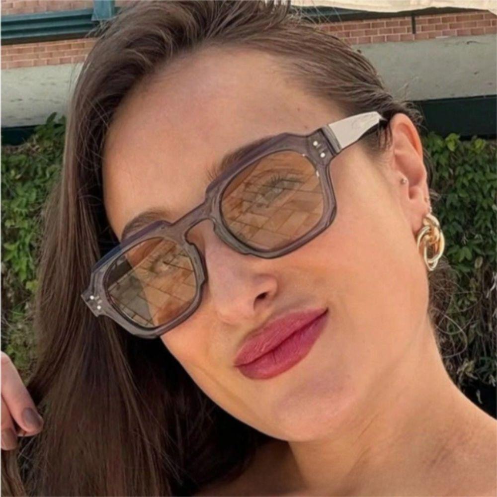 Rice Nail Square Frame Sunglasses Lightweight UV400 Sun Glasses Multicolor Lenses Eyewear  Outdoor