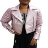 Women's Lambskin Metallic Pink Leather Jacket | Slim Fit Motorcycle Jacket Slim Fit | Gift For Her
