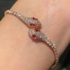 New Arrival! "Red Serpent" Ultra-Shiny Micro-Inlaid Cubic Zirconia Snake Bracelet - Stylish, Personalized, and Uniquely Designed Jewelry for Women