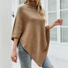 Autumn and Winter Women Solid Loose Bat Sleeve Cross Border Cloak Cardigan Knitwear O-Neck Sweater
