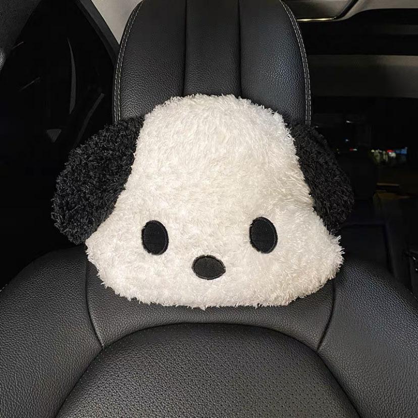 Cartoon Dog Car Seat Headrest Waist Pillow Cute Travel Universal Neck Pillow Car Interior Accessories Neck Support