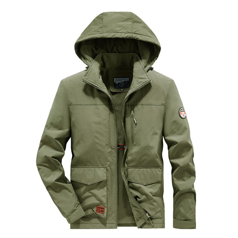 Мужская теплая короткая куртка с капюшоном, зимняя куртка на молнии с карманами, одежда для активного отдыха и досуга, ветрозащитная хлопковая куртка