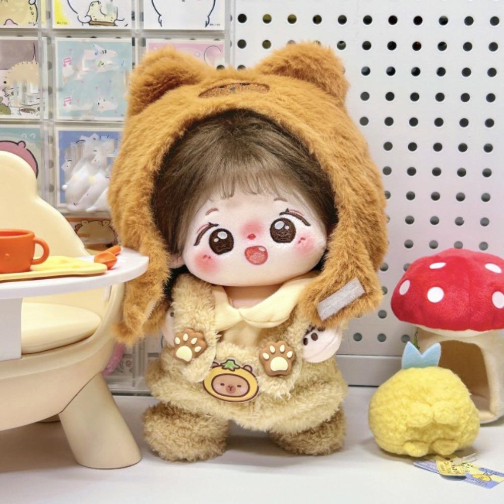 1 set Capybara Hat 20cm Cotton Doll Clothes Strap Pants Plush Doll Clothes  20cm Cotton Doll
