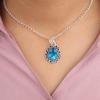 Swiss Blue Topaz Gemstone 925 Sterling Silver Jewelry Designer Pendant 1.02" For Thanksgiving Gift PP-26-8