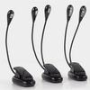 1/3/5PCS Dual Flexible Double Flex Goosenecks 4 LEDs Book Lights 8 LED Book Reading Clip-on Arm Table Lamp Study Desk Light AAA