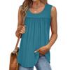 Womens Casual O Neck Loose Solid Color Sleeveless Top T-shirt  Summer Tank Tops For Women Tank Camisole Sleeveless Basic Solid Tops