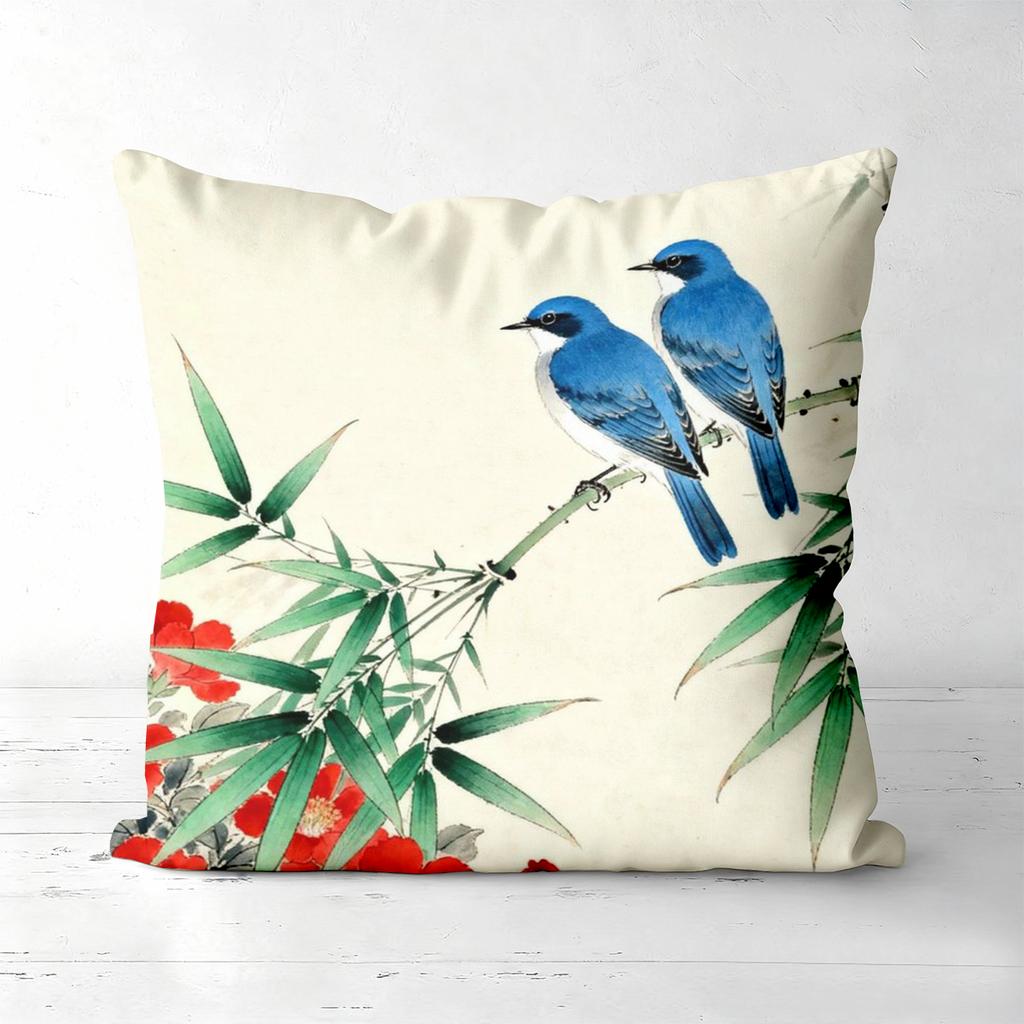 Chinesestyle Flower Bird Pillow Covers For Home Decor Polyester sofa cushion cov Headboard Pillow (Without Pillow Core