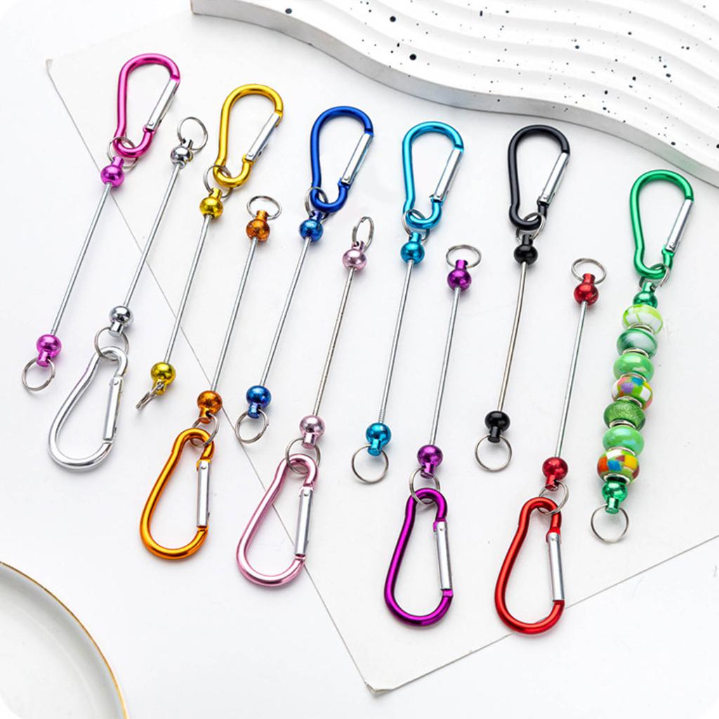 Blank Beadable Keychain Bars DIY Bead Keychain Bar Charms Practical Metal Key Fob Blank for DIY Key Chain Crafts Making