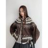 Кардиган Dorothy Fair Isle Retro с капюшоном и вязанным узором — женский утолщенный универсальный свитер