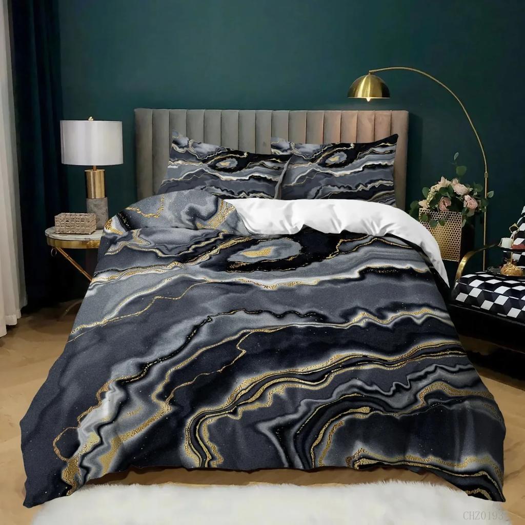 Comforter Golden Marble Pink Bedding Set For Bedroom Soft Modern S Comefortable Kids And