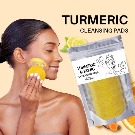Turmeric Cleansing Pad Turmeric Foam Cleanser for Deep Nourishment Gentle Turmeric Face Wash Exfoliating Pads Hydrating Skin Care Kit