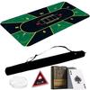 Японский производитель [Набор из 5] 90 x 180 см коврик для покера Покерный набор ALL IN DEALER Футляр для хранения игральных карт (ЗЕЛЕНЫЙ)