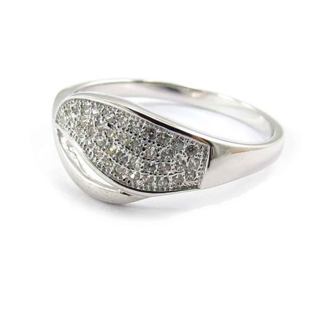 Белое серебряное кольцо 'Goddess'