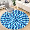 1pc Blue Waves Pattern Chair Carpet for Office Non-Slip, Machine Washable Rug for Office, Room - Holiday Decor, Machine Made yy251016033