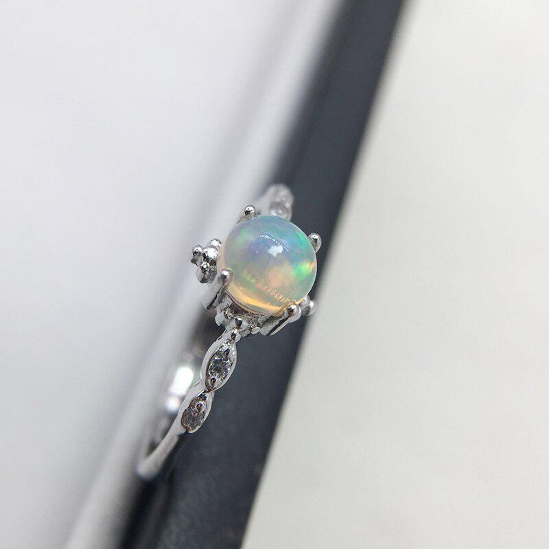 Милые кольца из стерлингового серебра 925 пробы 5 мм, круглые кольца с натуральным опалом для женщин, свадебное обручальное кольцо, ювелирные изделия, ювелирные изделия на палец, Bague Aneis Anelli
