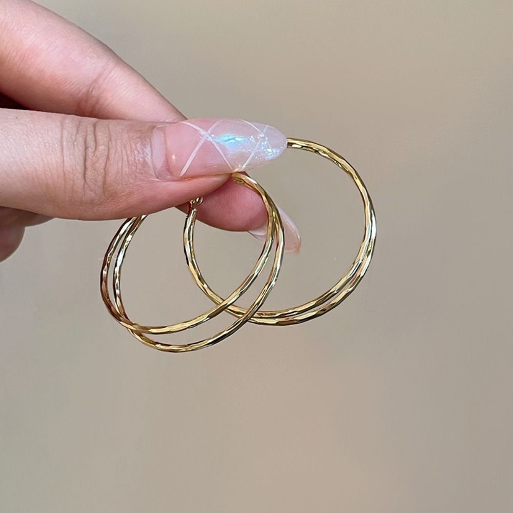 Двухслойные круглые серьги-кольца, украшение для ушей, аксессуары для ушей, круглые серьги для женщин и дам