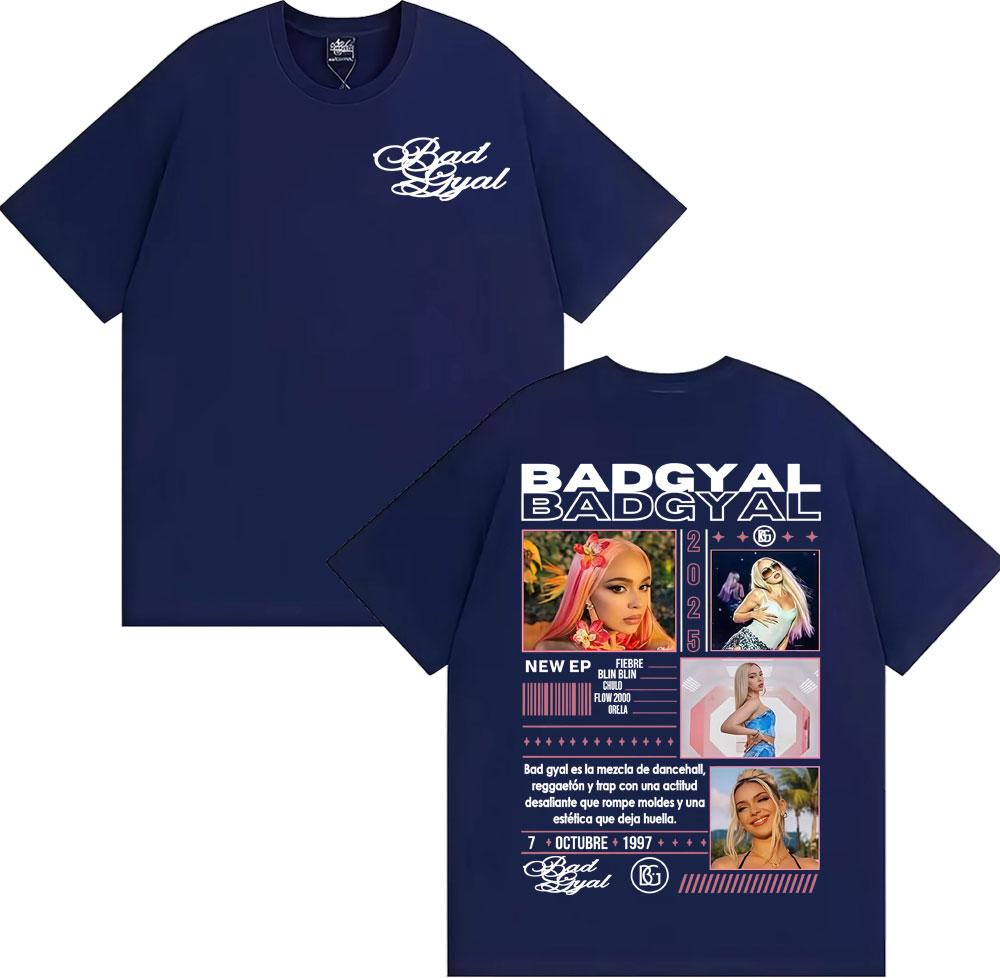 Singer Bad Gyal Album Tour 2025 Merch Tshirt Unisex Womens Fashion Aesthetic Vintage T Shirts Cotton Casual Short Sleeve T Shirt