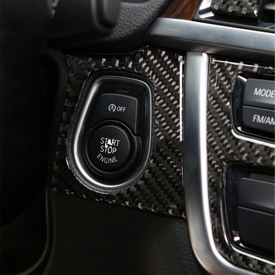 Накладка на кнопку старт-стоп двигателя под карбон для BMW F30 F34 F36 M3 M4