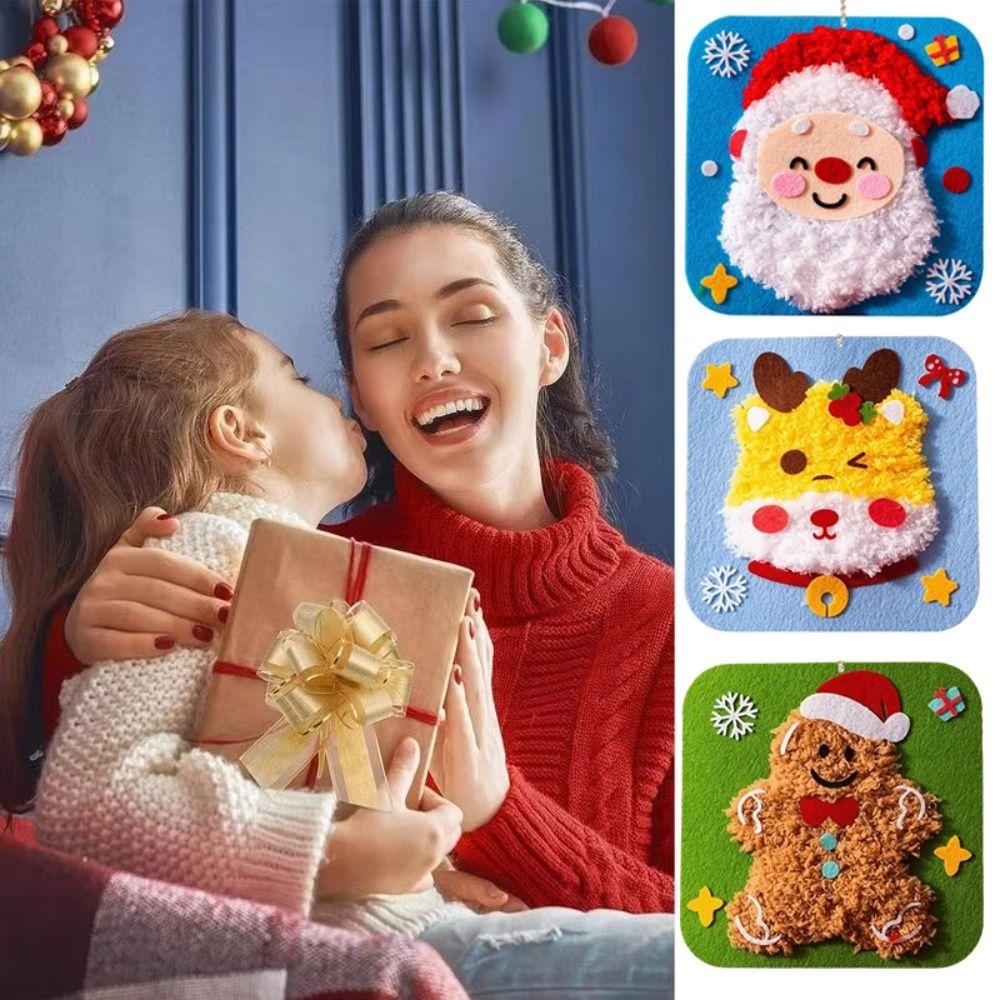 Non-Woven Fabric Christmas Sewing Kit Beginner Friendly Handicrafts Christmas Sewing Projects Fun Threading DIY Embroidery Kit