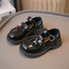 Girls Small Leather Shoes 2025 Spring and Autumn New British Style Little Girl Single Shoes Children's Black Princess Shoes Loafers