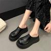 Korean Version of Baotou Half Drag Women 2025 Spring New Muffin Thick-soled Muller Shoes Small Man Height Lazy Cool Slippers