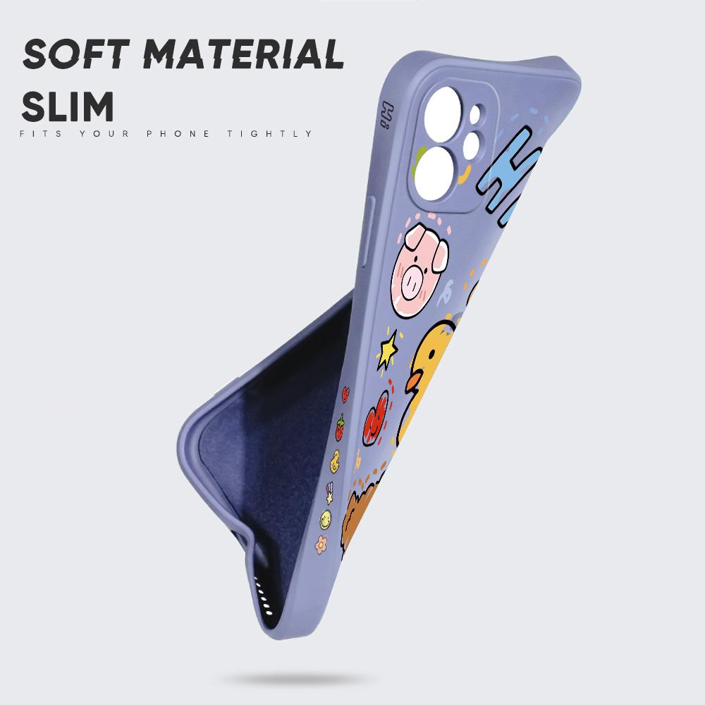 Чехол для телефона с мультяшным красочным узором, квадратный, жидкий силикон, TPU, полное покрытие камеры, противоударный защитный чехол для Samsung Infinix Tecno