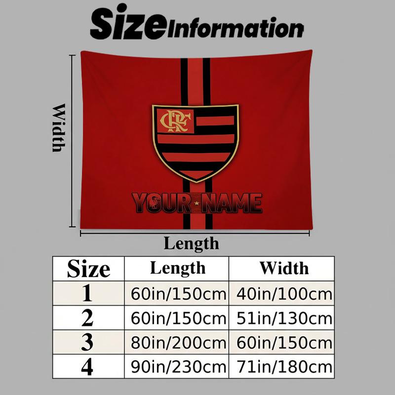 Custom Name Flamengo Printed Tapestry – Wall Hanging for Bedrooms, Dorms, and Home Decor
