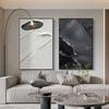 Black and White Texture Minimalist Canvas Decoration Poster Advanced Handmade Abstract Oil Painting Wall Art Living Room Bedroom