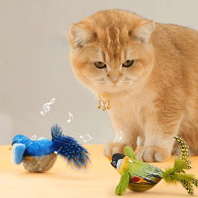 Интерактивная игрушка-симуляция птицы, забавная игрушка-палка для кошек, пушистая игрушка-палка для кошек, устойчивая к укусам и царапинам, товары для животных