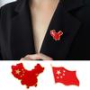 China Red Flag Map Shape Brooch National Day National Flag Brooch Pin Suits Sweater Badge