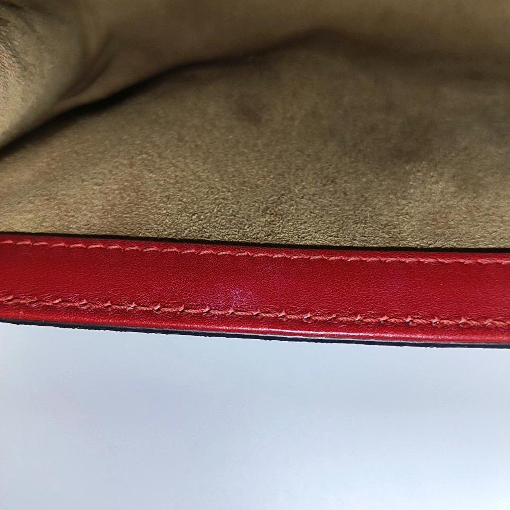 [Pre-Owned] Padlock Metal Lock Logo Chain Canvas Leather Bag - Very Good #1UUW7AP