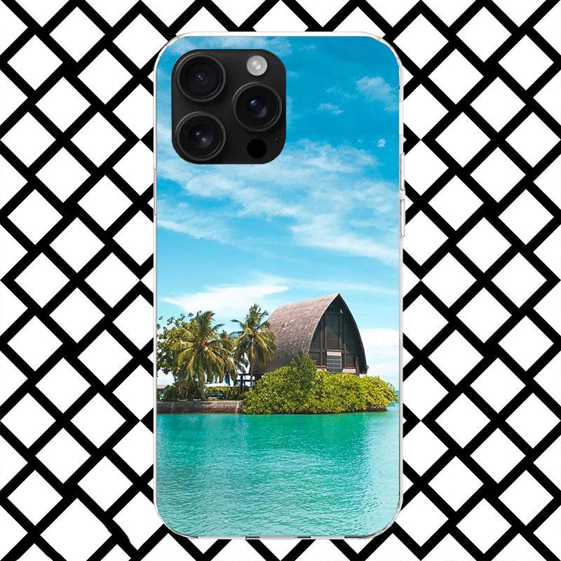 Летний закат на пляже, море, пальма, чехол для телефона для iPhone 17 Air 16 16E 15 14 Plus 13 Mini 12 11 Pro Max 7 8 + SE 2020, мягкий чехол