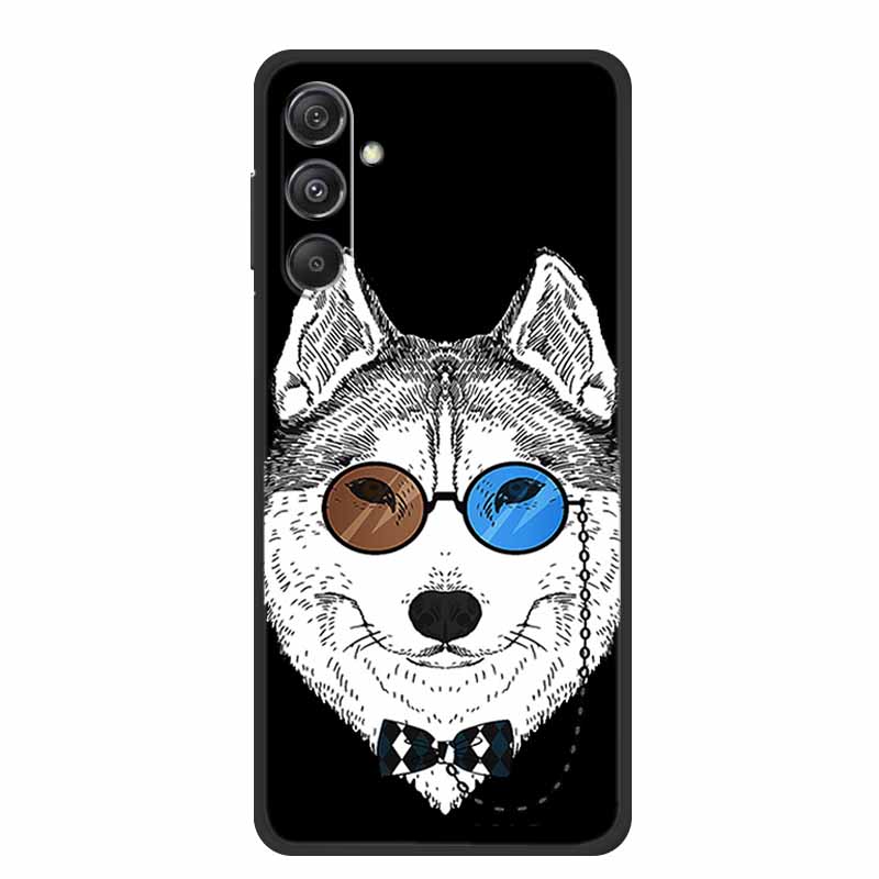 Чехол для Samsung Galaxy M36 A17 5G Цветок Черный Силикон Мягкая Задняя Крышка Для Samsung Galaxy S25 FE Plus Чехол для Телефона Coque Мультяшный