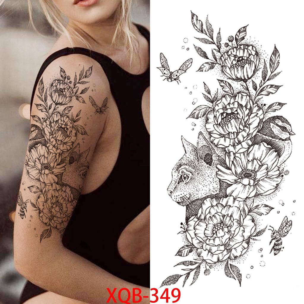 НОВЫЕ Татуировки Временные Водонепроницаемые Татуировки Наклейки Цветы Розы Татуировки Тела Искусство Руки Татуировки Волк Тигр Лев Грудь Татуировки Ноги Для Взрослых