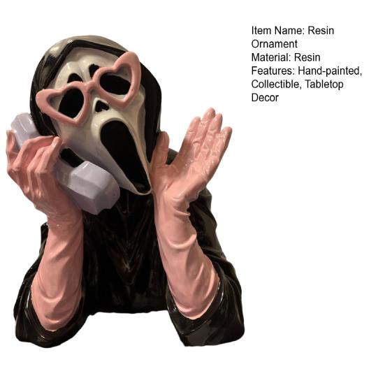 Фигурка кричащего призрака, статуэтка призрачного лица на Хэллоуин, коллекционная фигурка из смолы в стиле ужасов, украшение для каминной полки или шкафа.